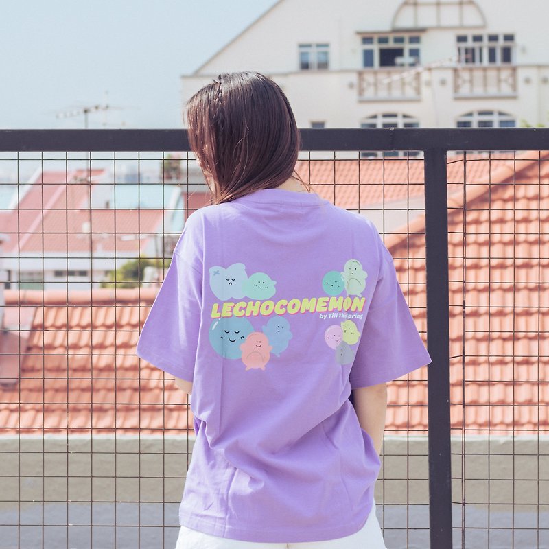 LECHOCOMEMON Oversized T-shirt - Purple - Women's T-Shirts - Cotton & Hemp Purple