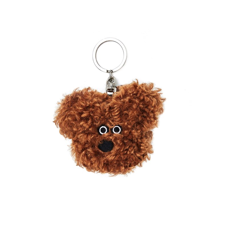 PAPA.GO.PAPA Piz Poodle Puppy Face Doll Key Ring/Charm(Mocha) - ที่ห้อยกุญแจ - เส้นใยสังเคราะห์ สีนำ้ตาล