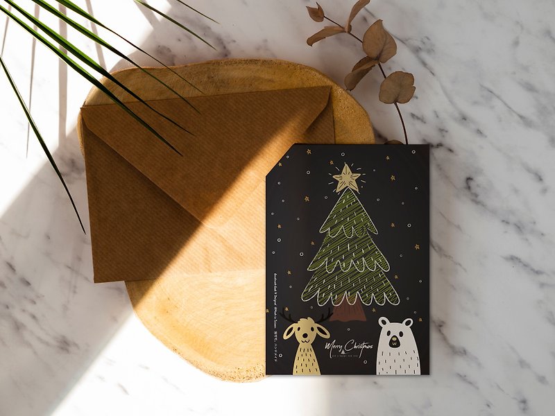 Dark corner [CM18050] Rococo strawberry WELKIN handmade postcard Christmas card - การ์ด/โปสการ์ด - กระดาษ 