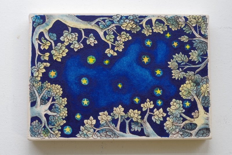 獅子座　原画　水彩 - 海報/掛畫/掛布 - 棉．麻 藍色