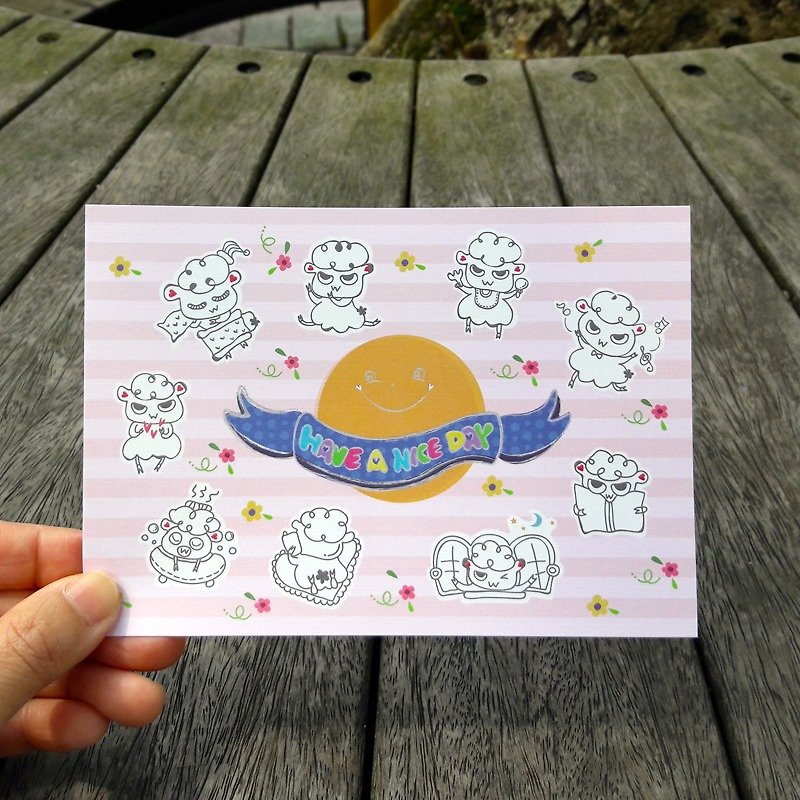 Good day YAYA sheep / pink models / blessing universal card postcard - การ์ด/โปสการ์ด - กระดาษ สึชมพู