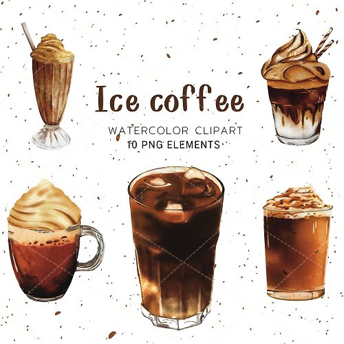 makinazz Ice Coffee Sublimation Clip Art
