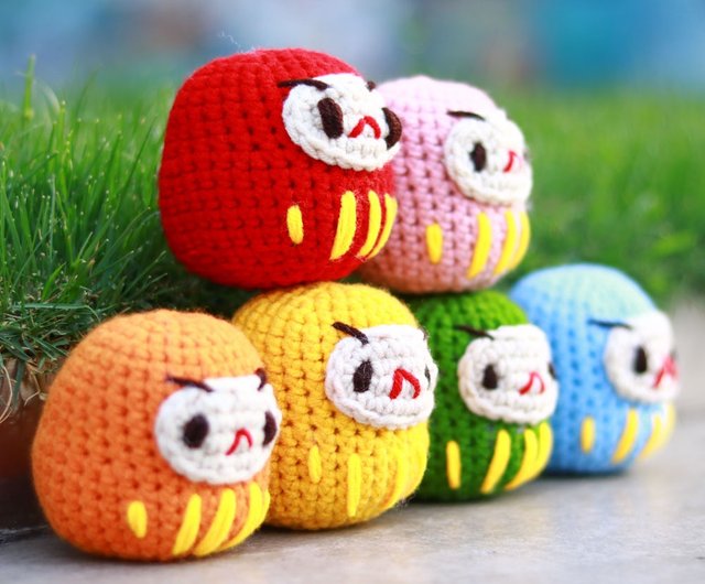 カラフルラッキーだるま DL001-016 - ショップ zik² - かぎ針