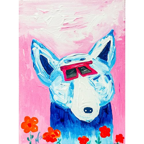 瑪格麗商店 Blue Dog Shades of Hollywood with the Poppies Painting