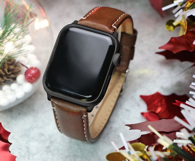 新しい Apple Watch 45 レザーベルト 本体 42 ダークブラウン econet.bi