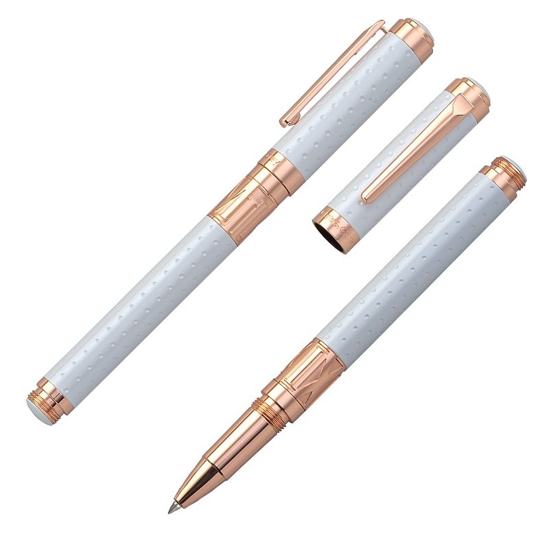 [Chris & Carey] Toki Series / Dot Pearl White Ballpoint Pen TKRP-03 - ไส้ปากกาโรลเลอร์บอล - โลหะ 