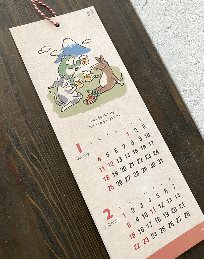 【預購】貓咪與青蛙的 2026 年曆 - 日曆/月曆/年曆 - 紙 白色