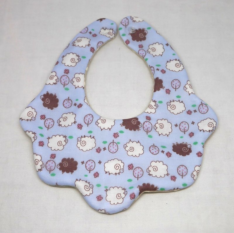 Japanese Handmade 8-layer-gauze Baby Bib - 圍兜/口水巾 - 棉．麻 藍色