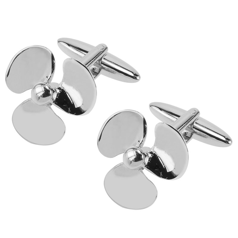 Propeller Cufflinks - Cuff Links - Other Metals Silver