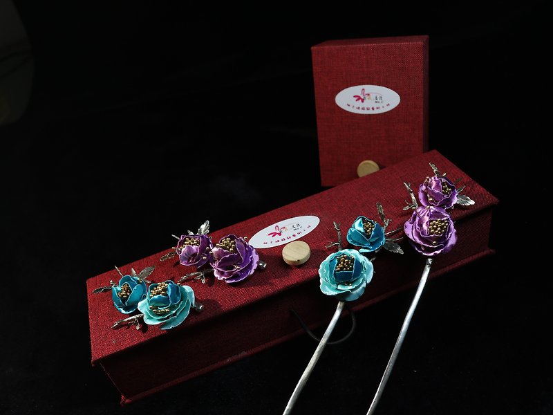 Wealthy Hairpin Xi Series- Silver Pin/Silver Hairpin Each set is a pin + hairpin each - Other - Other Materials Multicolor