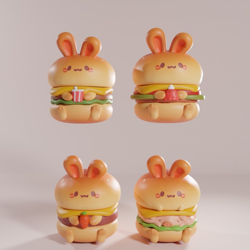 bunny burger - ตุ๊กตา - เรซิน สีส้ม