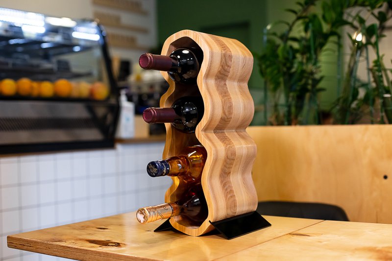 Wine rack cabinet, Wine Wood Holder, Solid wood wine rack, Wine bar - 其他家具 - 木頭 