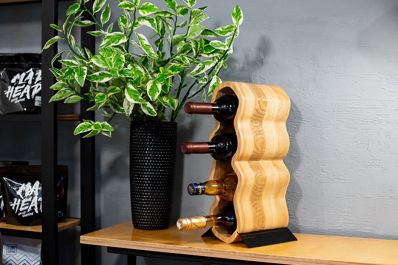 Wine rack cabinet, Wine Wood Holder, Solid wood wine rack, Wine bar - 其他家具 - 木頭 