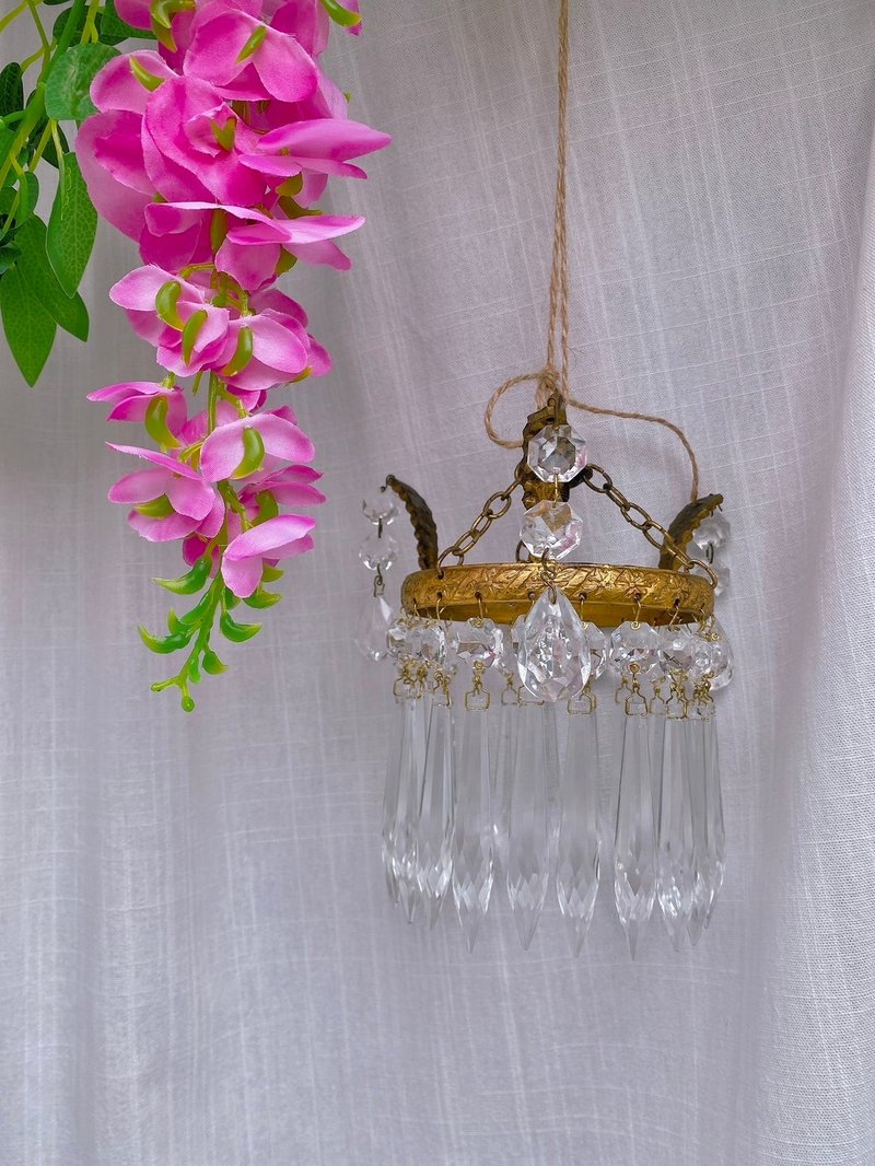 Antique crystal chandelier-designated buyer bids - โคมไฟ - คริสตัล สีใส