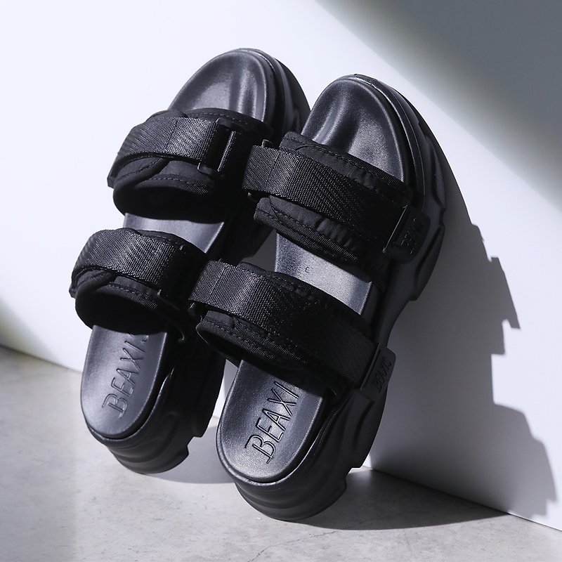 BEAXIS body shaping core overall sandals - black (AZ-760) - Sandals - Other Man-Made Fibers Black
