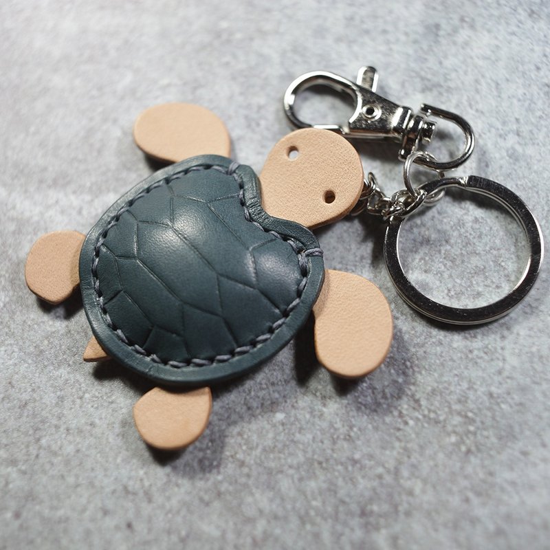 無邊無際的海洋。文青藍 小海龜 turtle Key holder - 鑰匙圈/鑰匙包 - 真皮 藍色