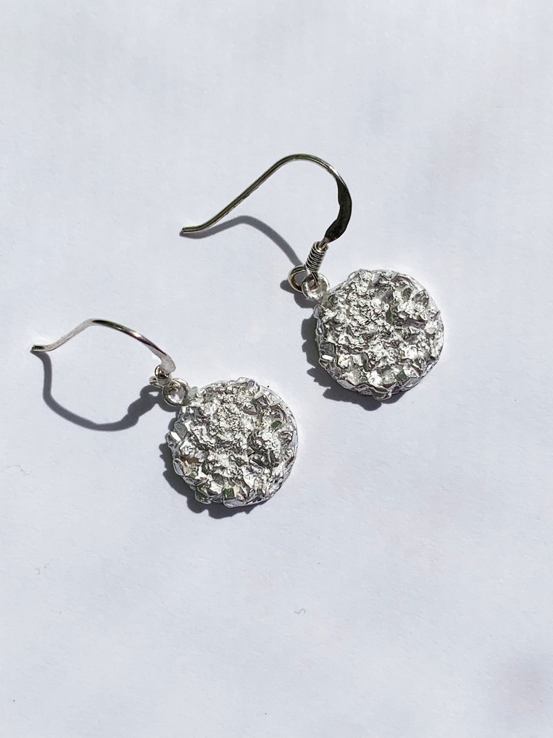 Mineral Crystal Series-Sterling Silver Round Mineral Earrings-One Pair - ต่างหู - เงินแท้ สีเงิน