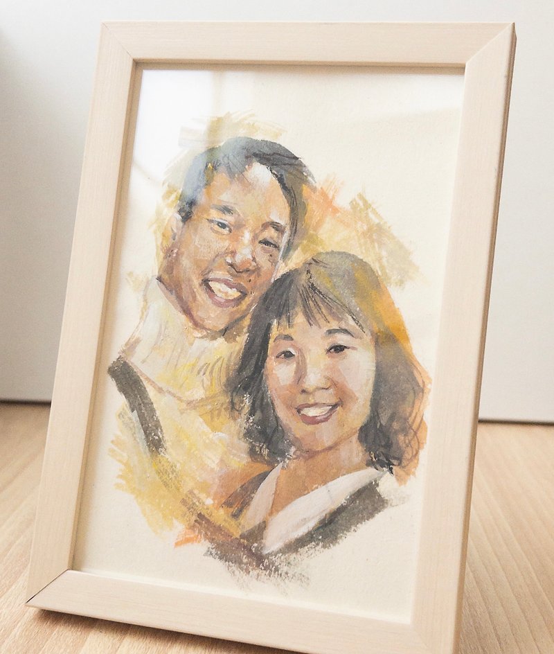 [Draw your photo] Portraits in oil painting style, watercolor illustrations, custom portraits, hand-painted original paintings - Customized Portraits - Paper 