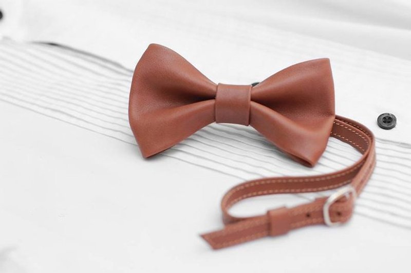 KAKU handmade leather leather bow tie custom - Ties & Tie Clips - Genuine Leather 