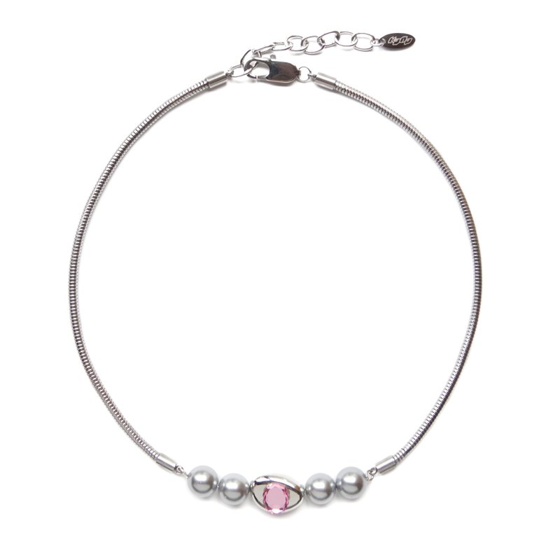 KDNP Magic Mirror Necklace_Pink - 項鍊 - 不鏽鋼 粉紅色