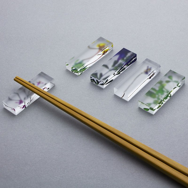 Pressed flower craft set of 5 c - Chopsticks - Acrylic Green