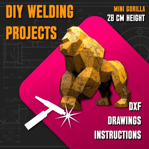 DIY Welding Projects Welding Project Plans Drawings Mini Gorilla (DXF, PDF)
