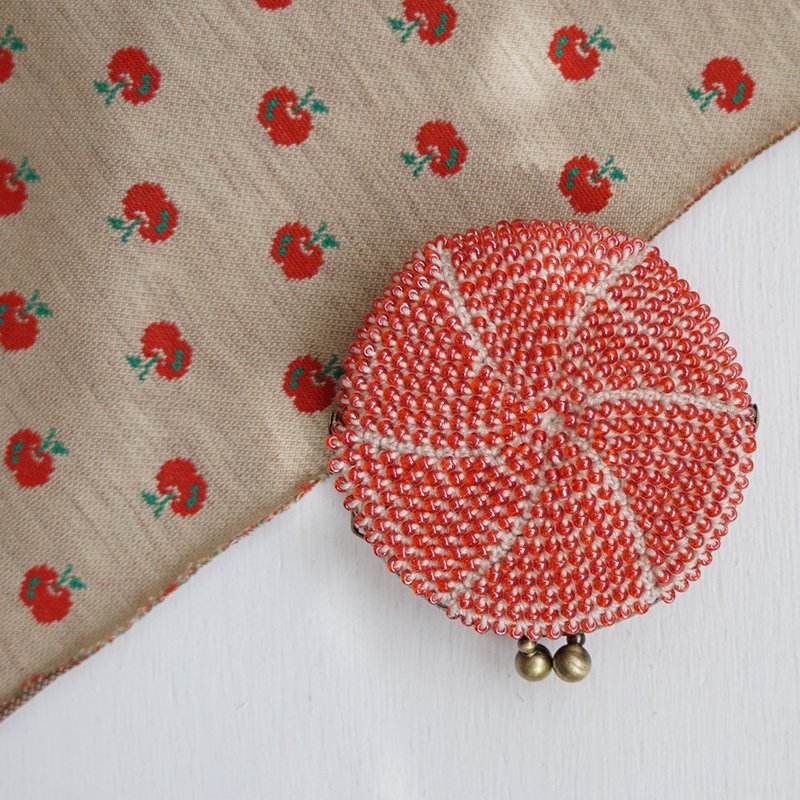 Ba-ba (m) Beads crochet round coinpurse No.2134 - 零錢包/小錢包 - 其他材質 紅色