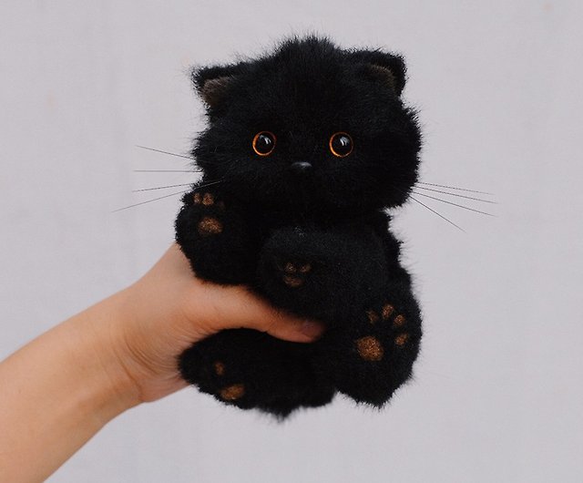 ブラック猫 Maoqiオリジナル手作り手作りdiyかわいい黒猫ジョイントぬいぐるみキット ショップ Mq 編み物 刺繍 羊毛フェルト 裁縫 Pinkoi