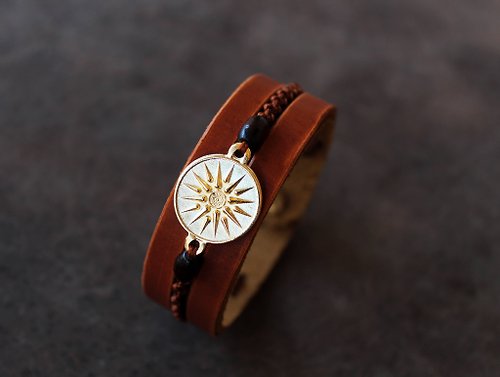 Luckysevenleather Vergina Sun Charm Bracelet, Greek Symbol, Alexander the Great, Statement Jewelry