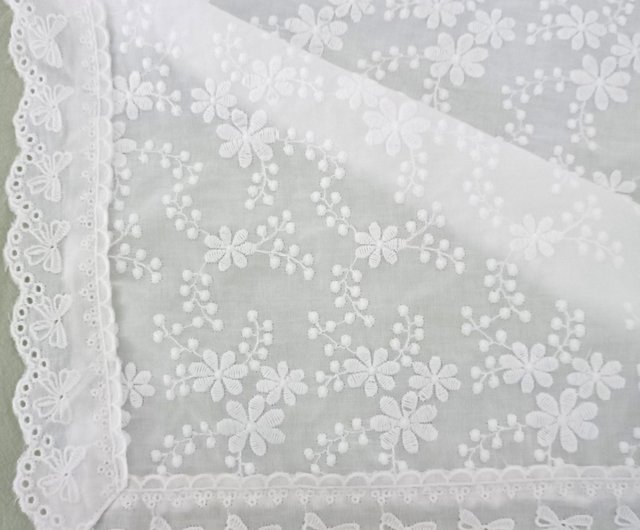 ホワイトコットン刺繍レースコースタープレースマット