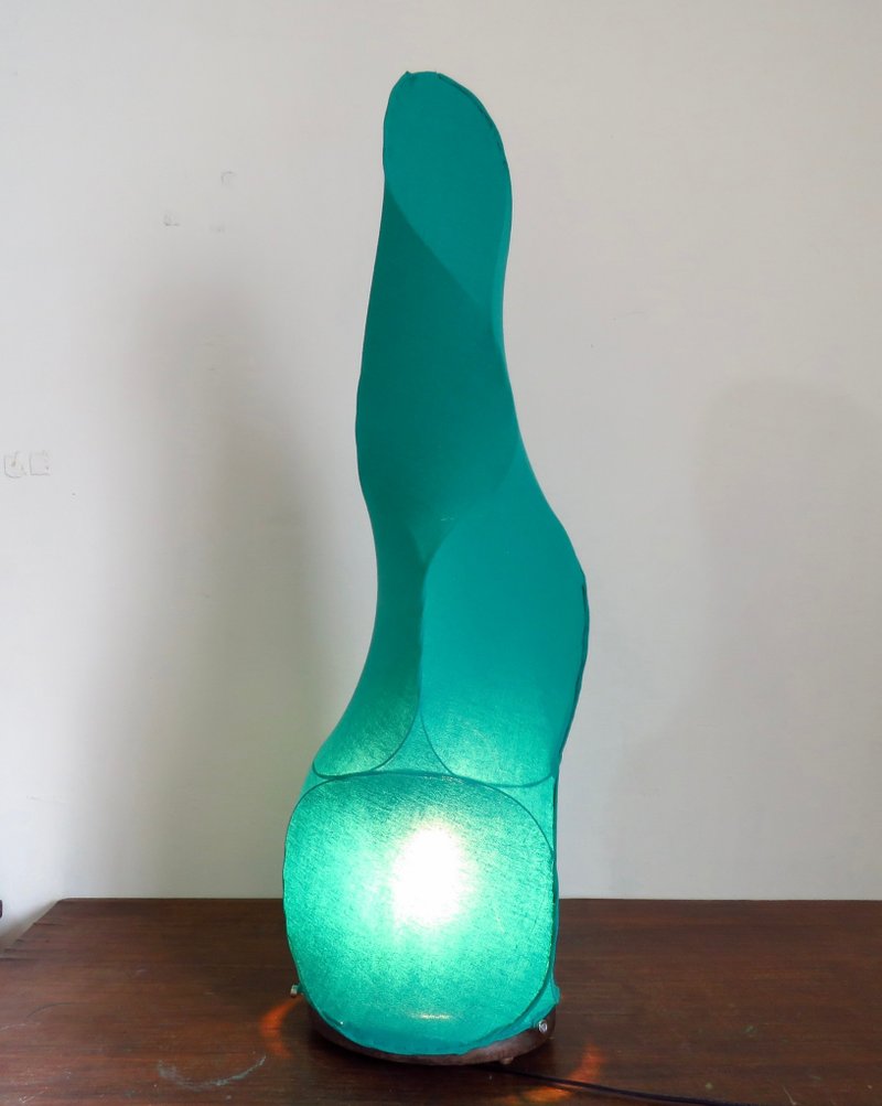 Turkish green fantasy stalactite - high-quality translucent cotton hand-stitched liberal style standing lamp - โคมไฟ - ผ้าฝ้าย/ผ้าลินิน สีเขียว