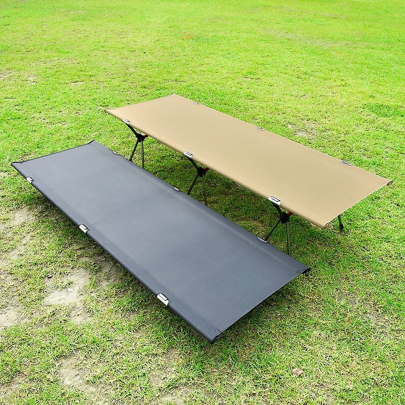 Outdoor high and low aluminum alloy folding camp bed/camping bed - ชุดเดินป่า - อลูมิเนียมอัลลอยด์ สีกากี