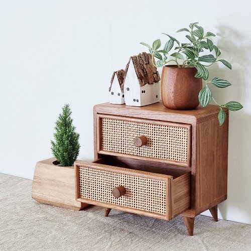 25 Degrees Room teak chest of drawers High quality woodwork, mini size (2 drawers)