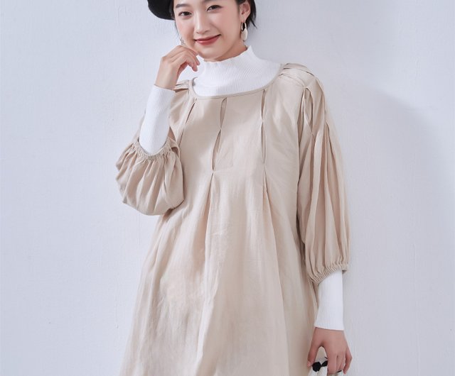 Women's Cotton A-Line Long Sleeve Tunic Top