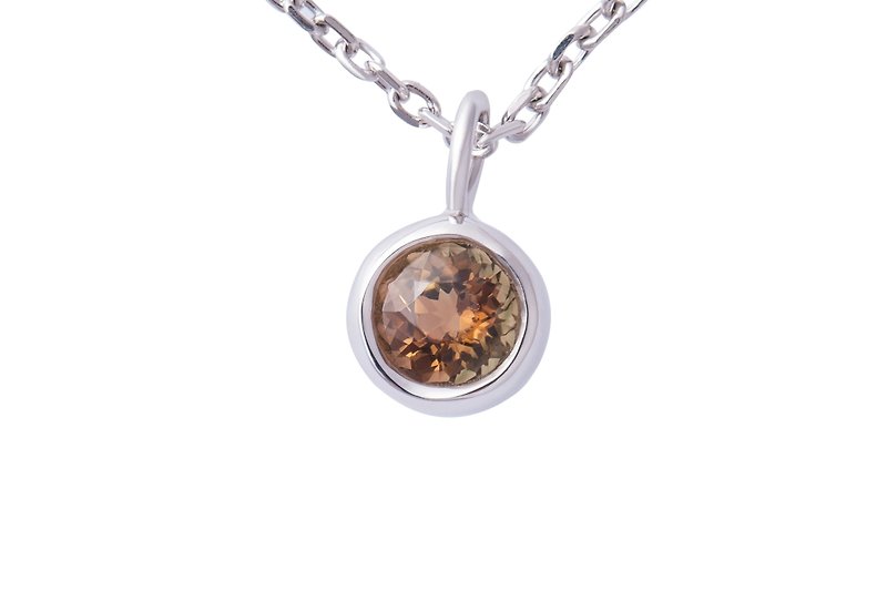 【Cheng Cheng】 Amber Deep Imagination - 925 Sterling Silver Necklace - Jewelry Grade Plating - สร้อยคอ - โลหะ สีส้ม