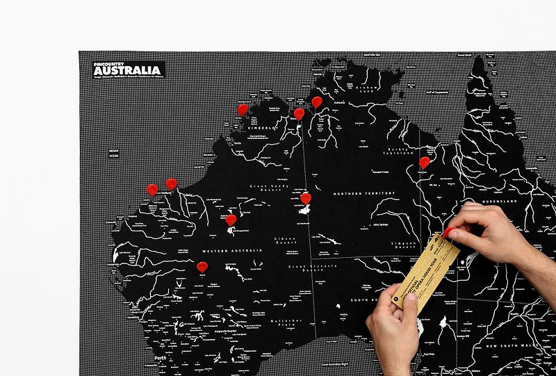 国の地図を戦うPalomar│<オーストラリア - ブラック> - 地図 - ウール ブラック