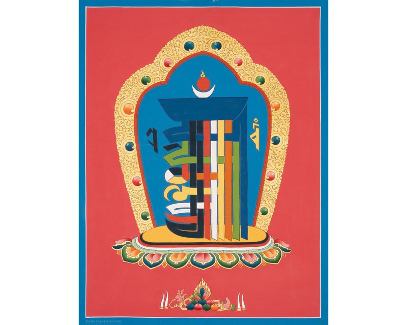 Kalachakra Auspicious Symbol Thangka Painting - Wall Décor - Other Materials Multicolor