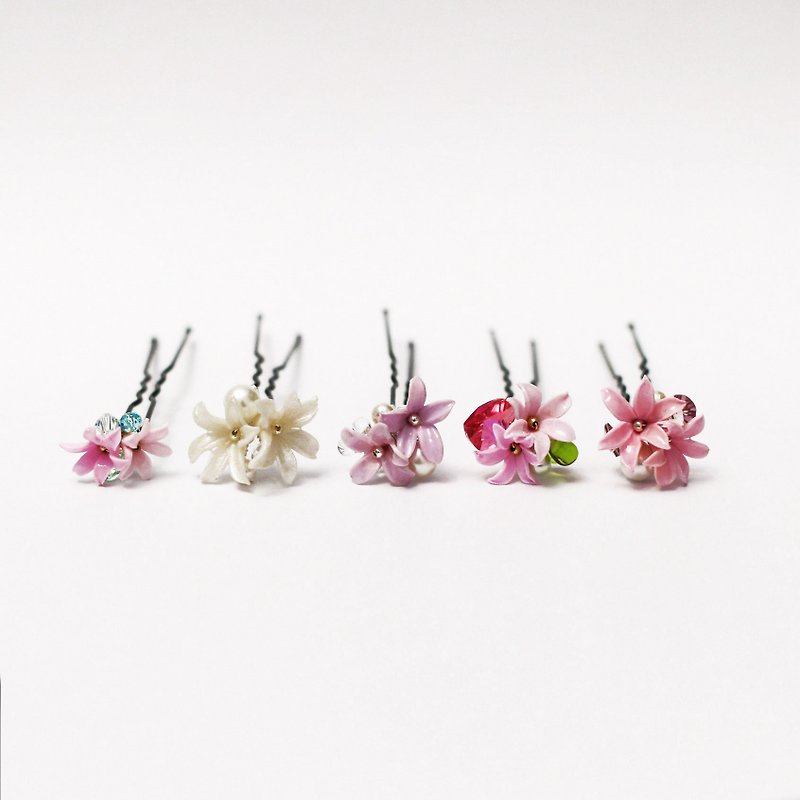 Handmade Resin Clay Floral Hair Pin - S - Hair Accessories - Clay Pink