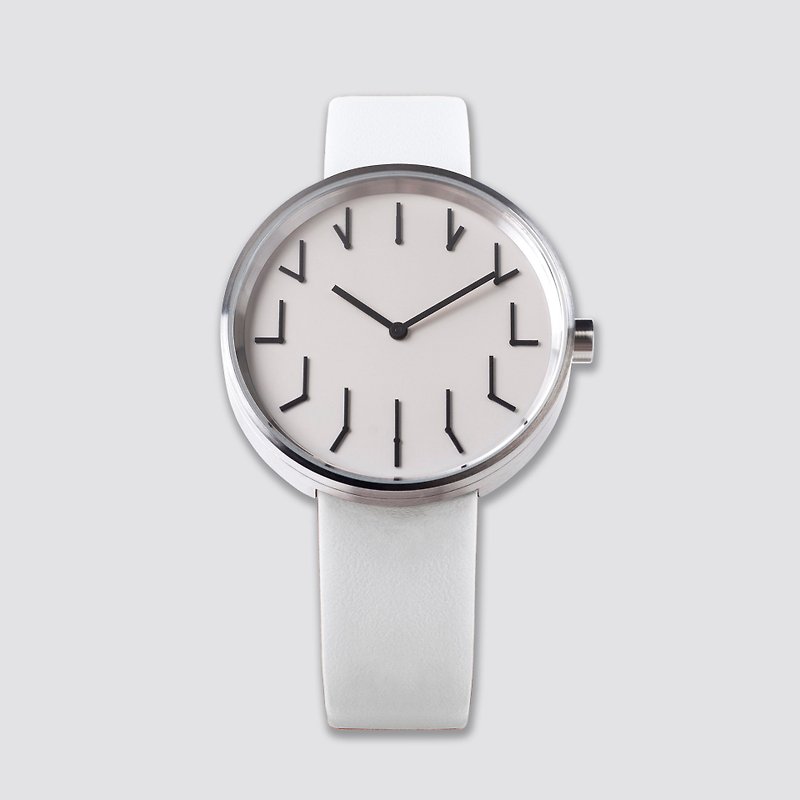 【金點設計獎】Redundant 雙重時光手錶 - 純白 - 男裝錶/中性錶 - 其他金屬 白色