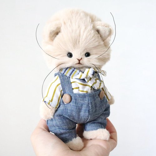 手作りの5関節猫人形アーティストテディベア - ショップ MadebyHinme