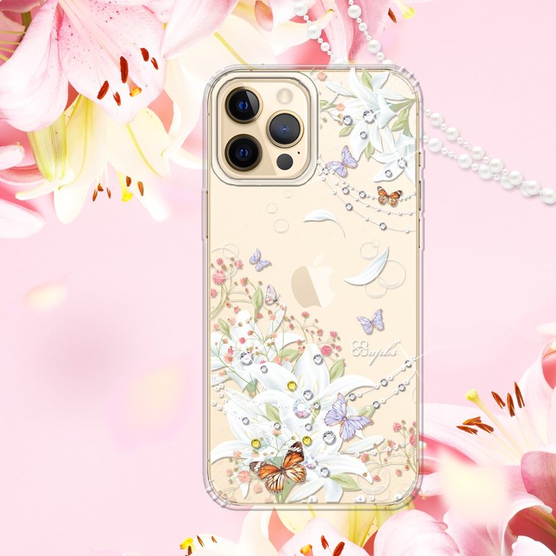 iPhone 12全系列 水晶彩鑽防震雙料手機殼-珠落白玉 - 手機殼/手機套 - 其他材質 多色