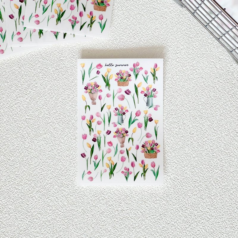 tulip watercolor matt-transparent sticker - Stickers - Paper 