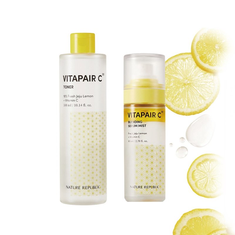 送人參蜂王水潤霜 VITAPAIR 維他命C光澤化妝水+精華導入噴霧組合 - 化妝水/保濕 - 其他材質 