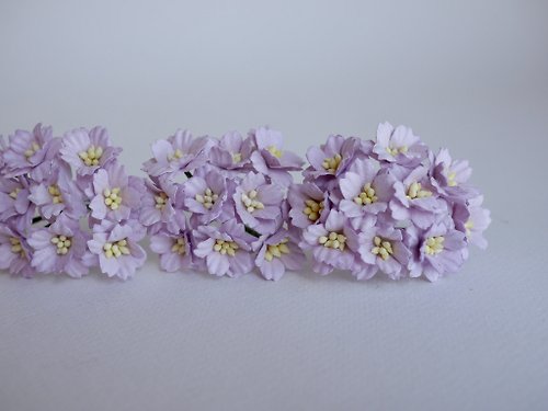 makemefrompaper Paper flower, 50 pcs. small cherry blossom supplies, 2 cm. pale purple color.