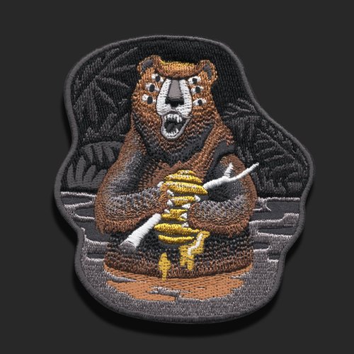 VECTOR BEAR Embroidered Patch Design