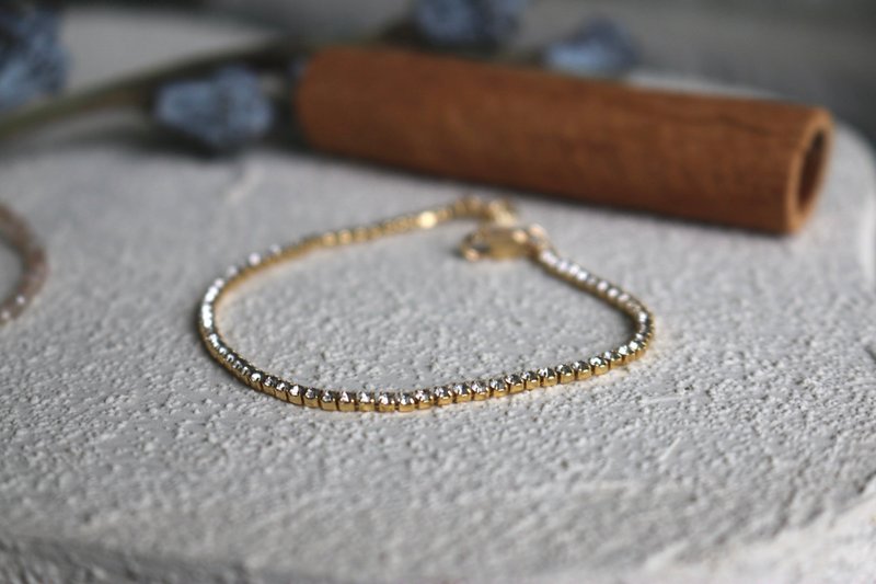 Bracelet rhinestone thin bracelet - simple - - Bracelets - Crystal Gold