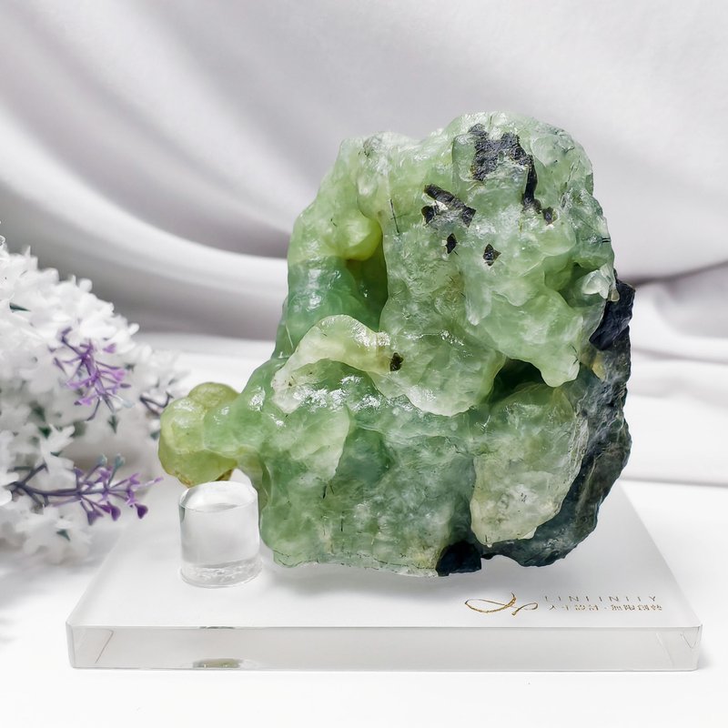 頂級葡萄石 希望 招財 成功 心輪 原石 擺件 收藏 風水 單品 禮物 - 擺飾/家飾品 - 寶石 綠色