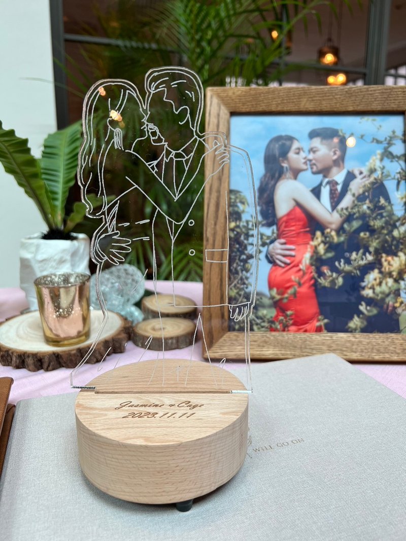 [Urgent order available] The most beautiful customized Valentine’s Day gift log Led night light bluetooth speaker customized gift - Items for Display - Wood Purple