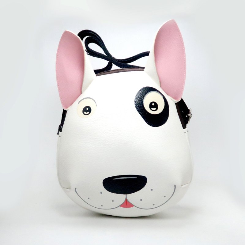 Bull terrier crossbody bag is compact fro carrying mobile phones. - 其他 - 人造皮革 白色
