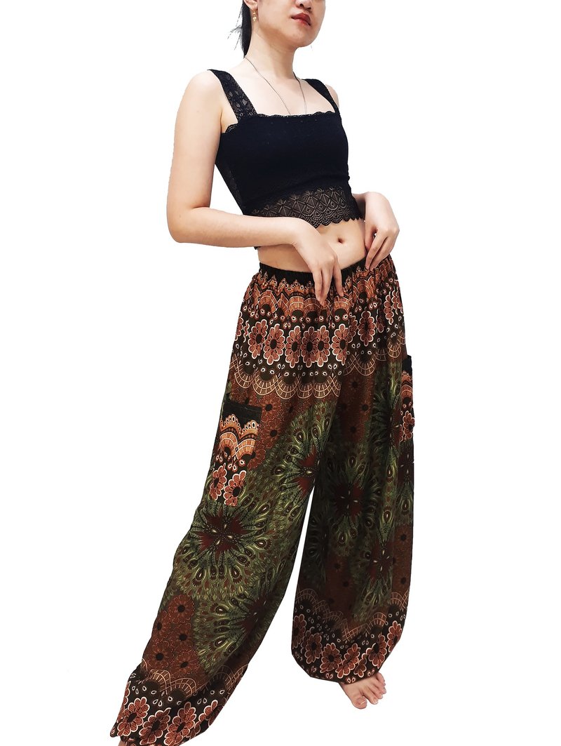 Women Pants Aladdin Pants Thai Pants Gypsy Pants Rayon Bohemian Trouser - Men's Pants - Other Materials Green